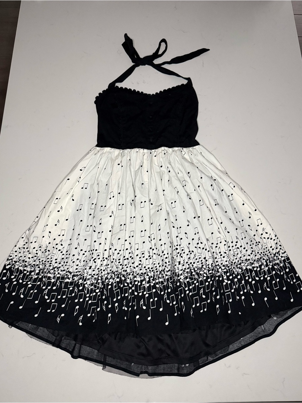 Y2K Woman’s Ombre Music Note Halter Dress